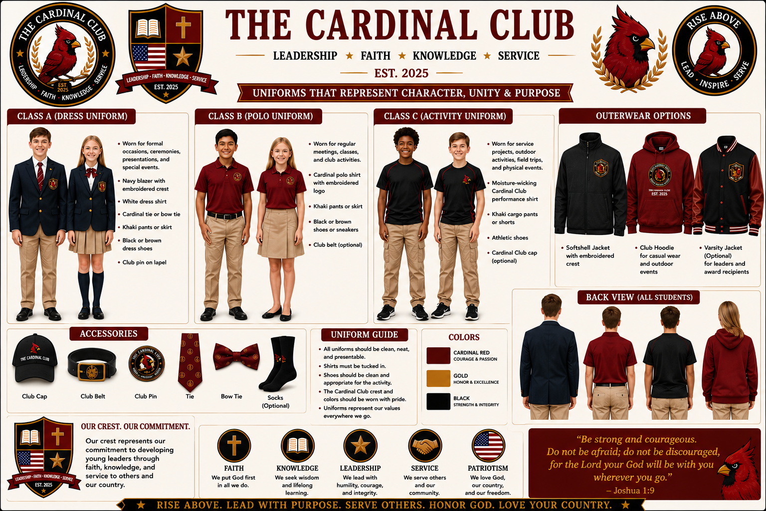 Cardinal Club uniform guide